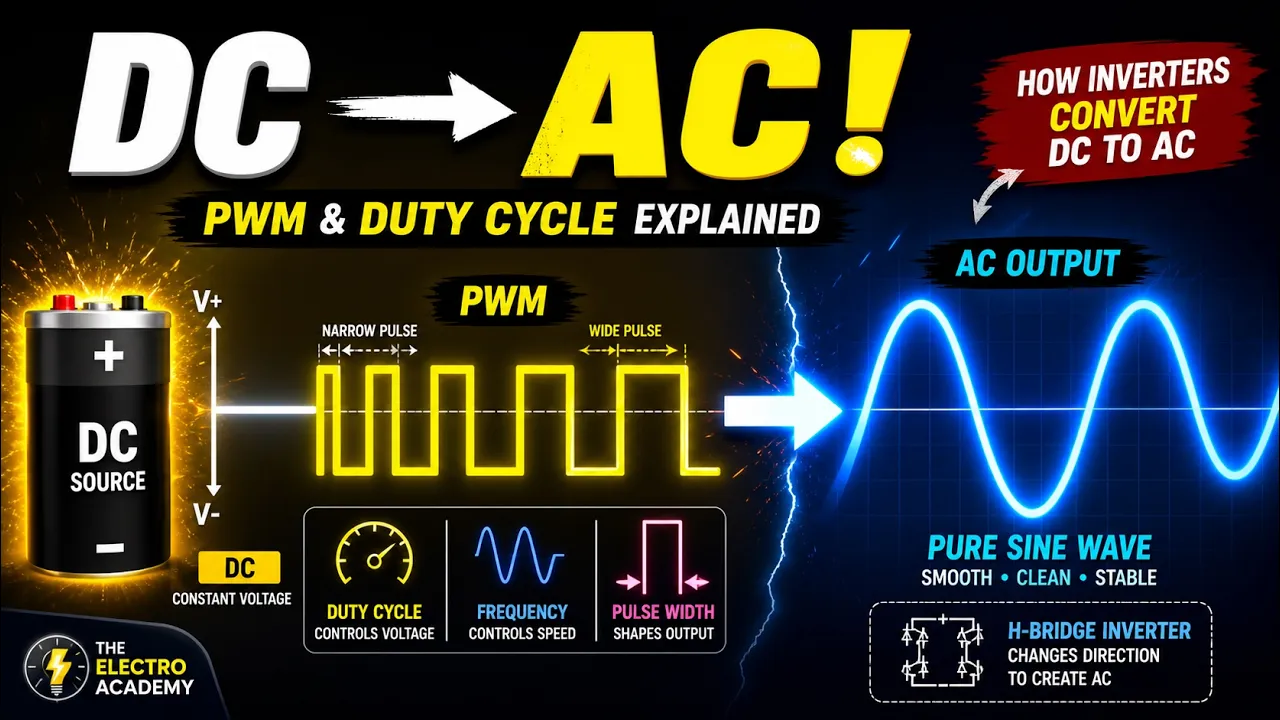 Pulse Width Modulation and Duty Cycle Explained | How DC to AC conversion is done