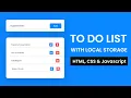 To Do App With Local Storage Step By Step Javascript Project