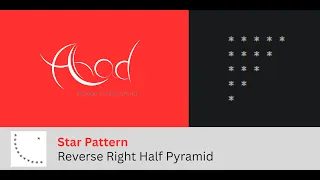 Star Pattern Reverse Right Half Pyramid Java