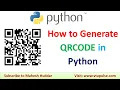 How to Generate QR Code in Python Encode information in QR Code Decode QR code Dr Mahesh Huddar