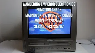 Magnavox TV DVD VCR Combo CT202MW8 Serial T43735767 function check