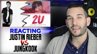 vocal coach reacts to jungkook vs justin bieber singing 2u