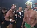 Ric Flair Arn Anderson with Elizabeth Woman Promo on their upcoming match against the NWO