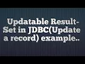 27 Updatable ResultSet in JDBC Update a record
