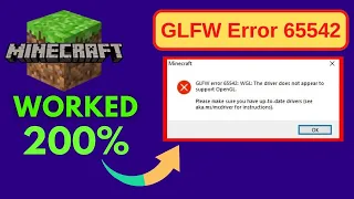 GLFW Error 65542 Minecraft: WGL Fix: The Driver Does Not Appear To Support OpenGL | Minecraft