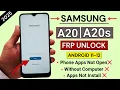 Samsung A20 A20s Frp Bypass Without PC - ANDROID Samsung Bypass Frp Unlock