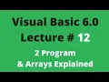Lecture 12 Visual Basic 6 0 Program Practice Array Explained