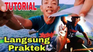 how to string a fishing rod using the stone throwing technique 