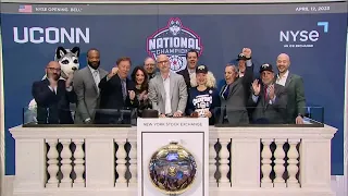 OPENING BILL UConn representatives Gov Lamont ring bell at NYSE