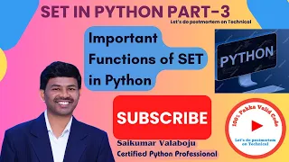 68 Important Functions of Set in Python Python Set Methods Explained