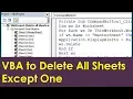 VBA to Delete all Sheets except Specific Sheet - Excel VBA Tutorial