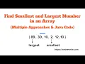 Find Smallest and Largest Number in Array - Java
