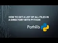 Pathlib Tutorial How to Get a List of All Files in a Directory With Python