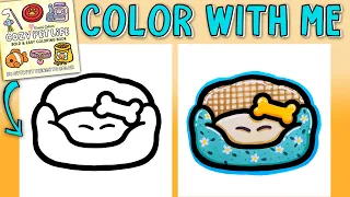 Color With Me Cozy Pet Life Bold Easy Coloring Book Dog Bed Page Ohuhu Art Markers ASMR