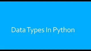 Data types in python Numbers List String Tuple Dictionary