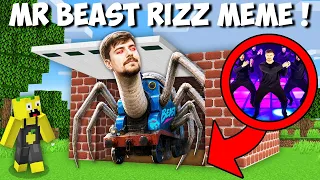 I found SECRET GARAGE WITH MrBeast Rizz MEME CAR MONSTER in Minecraft ! SCARY GARAGE !