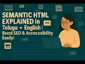 Semantic HTML Explained in Telugu English Boost SEO Accessibility Easily
