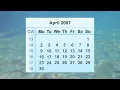 April 2007 Calendar