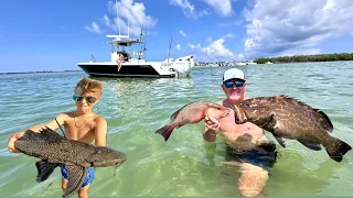 Goliath Grouper Mangrove Snapper Mahi Mahi and Pleco Catfish Catch Cook