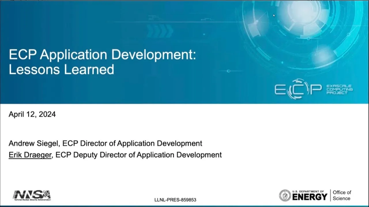Erik Draeger on Exascale Computing Project Applications Lessons Learned
