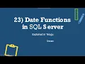 SQL Server Date Time Functions Complete Tutorial in Telugu
