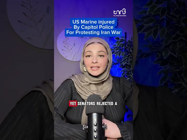 ⁣US Marine Injured by Capitol Police for Protesting Iran War