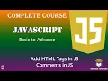 Add HTML Tags Comments in JavaScript in