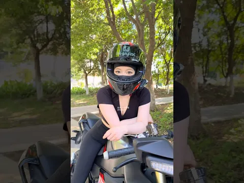 Cute motorcycles rider