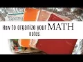 how to organize for math class notebooks supplies notes textbooks