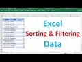 Excel Sorting and Filtering Data