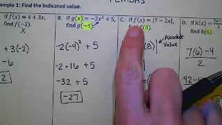 Alg 1 U3 Day 3 Function Notation