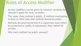 Core java Basic Concepts - Difference between access modifiers