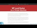 Local WordPress with WP Local Docker running in a VM