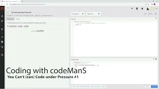 Codewars 8 kyu You Can t Code under Pressure JavaScript