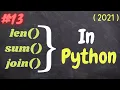 sum length and join function in python python series 2021