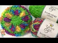 Fun CROCHET Popcorn Floral Dish Scrubber - Yarn Bee Scrub-ology Cotton