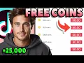 FREE TIKTOK COINS How to get 25 000 Free Coins on Tik Tok in 2024 EASY METHOD