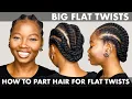 HOW TO PART HAIR FOR BIG FLAT TWISTS STEP BY STEP TUTORIAL FOR NATURAL HAIR