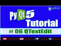 QTextEdit in PyQt5 PyQt5 Full Course Chapter 06