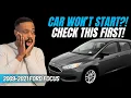 Ford Focus Won t Start CHECK THIS FIRST Starter Fuse Relay Fix 2009-2021