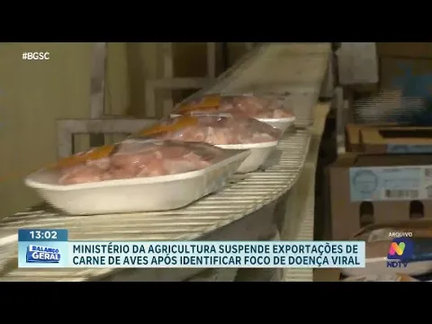 Ministério da Agricultura suspende exportações de carne de aves por 21 dias após foco de doença