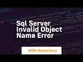 sql server invalid object name error