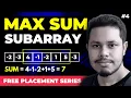 Maximum Sum Subarray using Kadane s Algorithm DSA for Placement