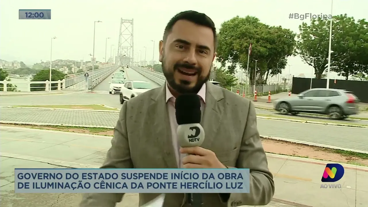Governo do SC suspende início da obra de iluminação cênica da ponte Hercílio Luz