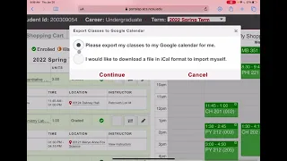Exporting NCSU courses to google calendar
