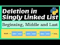 Deletion in Linked List Delete in Beginning Delete in Middle Delete in Last in Linked list