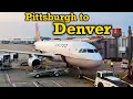 Full Flight United Airlines A320 Pittsburgh to Denver PIT-DEN