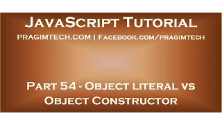 Object literal vs object constructor