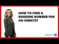How To Find A Booking Number For An Inmate