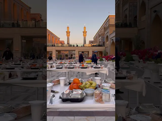 ⁣من فيض العطاء المولى أمير المؤمنين (عليه السلام) مأدبة طعام في شهر رمضان الخير